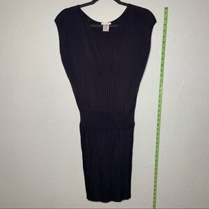 Sz Large Oscar De La Renta Navy Drop Waist Dress